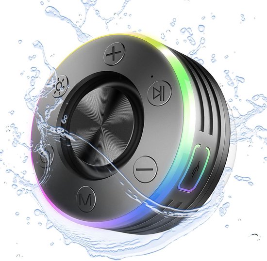 Bluetooth Duschlautsprecher Ipx7 Wasserdicht + Bluetooth 5.2 + Freisprechfunktion + Fm Radio Mini Lautsprecher Für Badezimmer, Partys, Reisen Und
