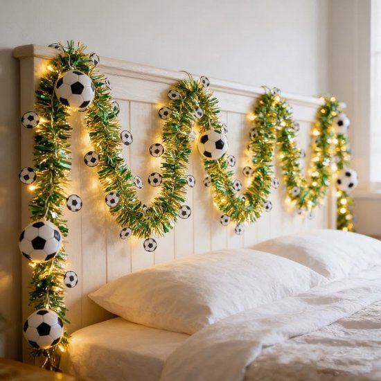 Lichterkette In Fußballform Dekorative Lichterkette Aus Rattan In Form Eines Fußballs Wasserfeste Lichterkette Für Den Außenbereich Für Bars Und