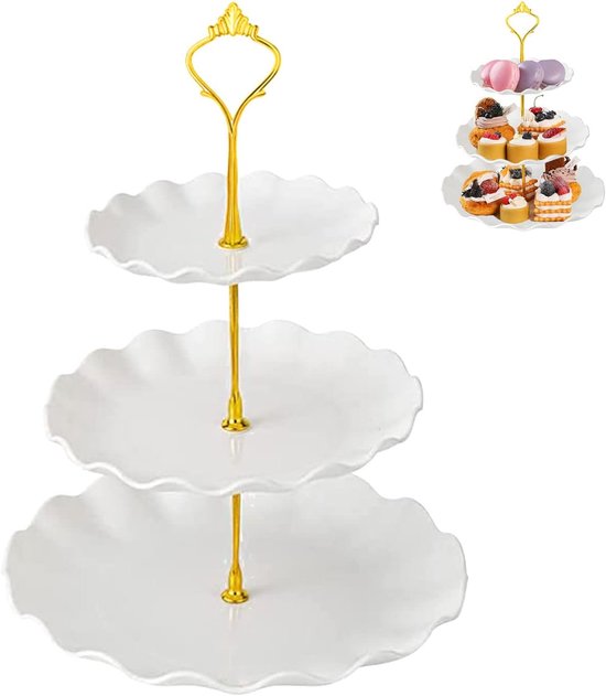 Tortenständer Desserttellerhalter Partydekoration Cupcake Ständer Goldener Dessertständer 3 Stöckiger Tortenständer Mit Cupcake Halterung Servier
