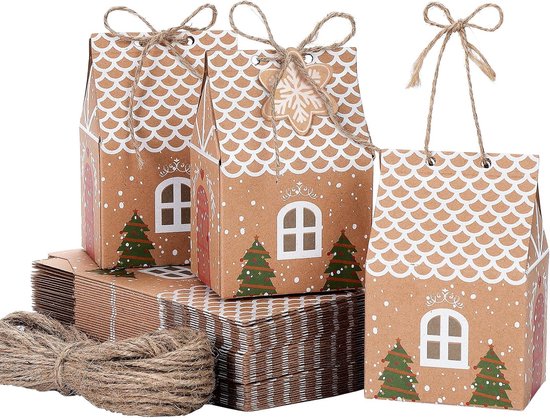 Weihnachtsgeschenkboxen Aus Kraftpapier, Kreative Pralinenschachteln, Geschenktüten Für Mitbringsel, Partydekoration, 50er-packung
