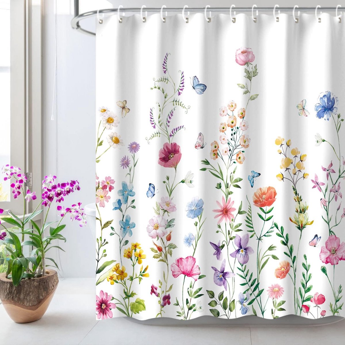 Duschvorhang – Anti-schimmel-duschvorhang – Inkl. Ringen – Mit Beschwerungsband – Premium-qualität – Wasserdicht – 180 X 200 Cm – Farbe