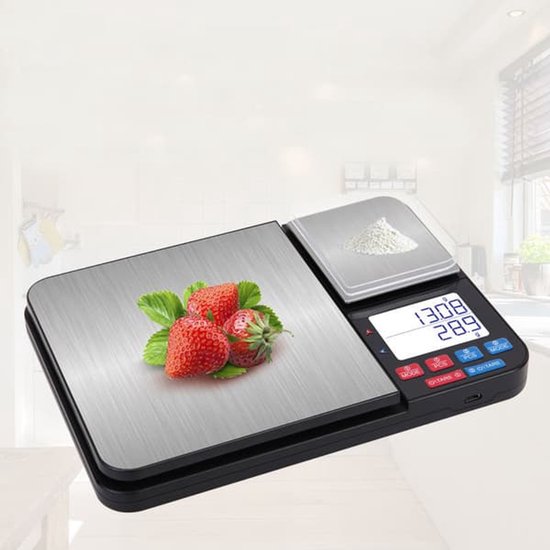 Digitale Küchenwaage Mit Zwei Platten 5 Kg/1 G Und 500 G/0,01 G Kleine Gramm