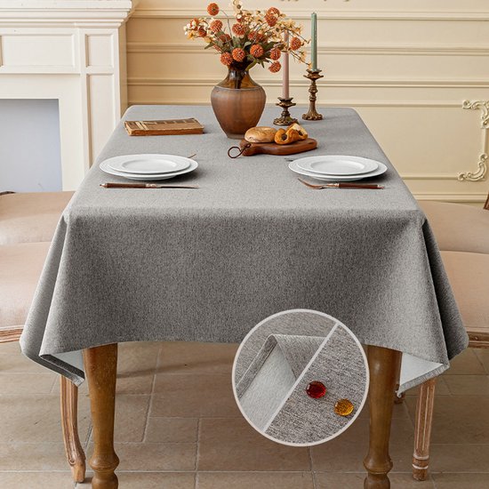 Tischdecke In Leinenoptik, Waschbar, Wasserdicht, Für Esszimmer, Garten, Party, Hochzeit Oder Zuhause, 140 X 140 Cm Matchagrün