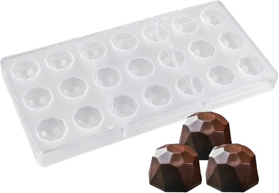Schokoladenformen Mit 21 Mulden Und Antihaftbeschichtung Aus Transparentem Polycarbonat Zur Herstellung Von Bonbons, Gelee Und Schokolade.
