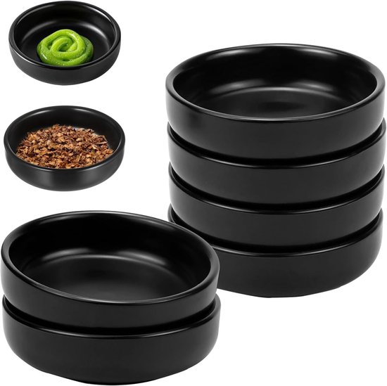 Keramik-sojasaucenschalen 6 Keramik-dipschalen 9 X 9 X 2 4 Cm Dipschalen-set Multifunktionale Porzellan-saucenschalen Runde Sojasaucenschalen Für