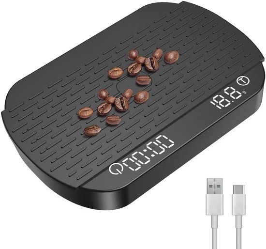 Digitale Kaffeewaage Mit Timer Elektronische, Hochpräzise Mini Küchenwaage 3 Kg/0,1 G Für Espresso Usb Ladefunktion