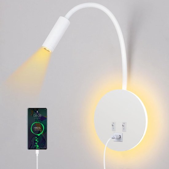 Schwanenhals Led Leselampe Mit Usb Ladefunktion Und Schalter Für Schlaf Und Wohnzimmer