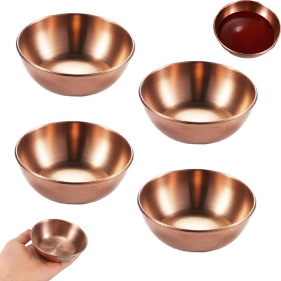 4 Teiliges Set Saucenschalen Runde Dipschalen Runde Schalen Für Saucen Saucenschalen Aus Edelstahl Mini Sojasaucenschalen Sushi Dipschalen Vorspe