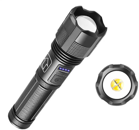 Wiederaufladbare, Leistungsstarke Taschenlampe Mit Zoomfunktion, 900 Lumen, Wasserdichte Handtaschenlampe Für Notfälle, Outdoor Aktivitäten, Camp