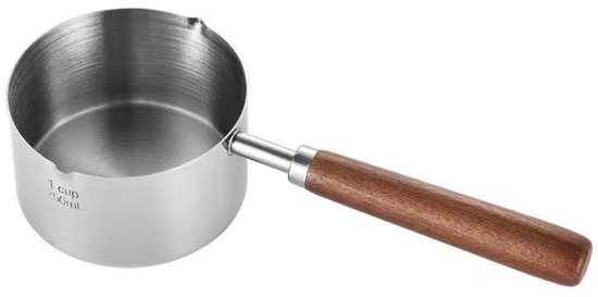 Mini Kochtopf Und Milchkännchen Mini Bratpfanne Edelstahl Mit Ausgießer 250 Ml Für Induktionskochfelder Für Soßen, Warme Milch Und Heißes Öl.