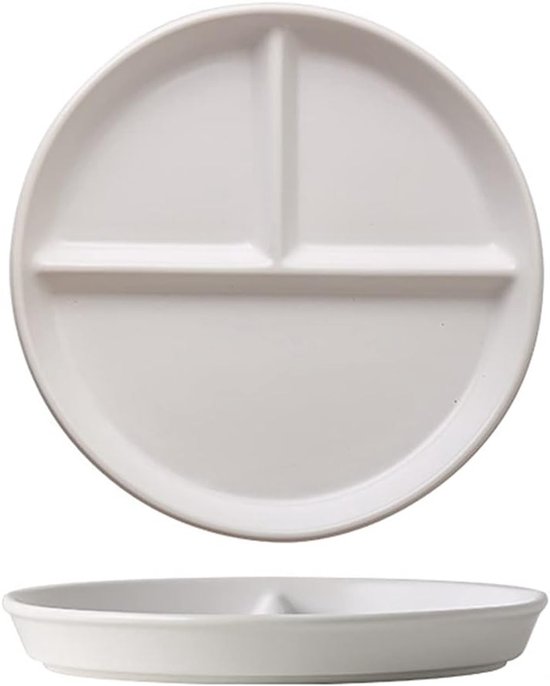 Runde Dessertteller Aus Porzellan Mit 3 Fächern Für Eine Elegante Präsentation