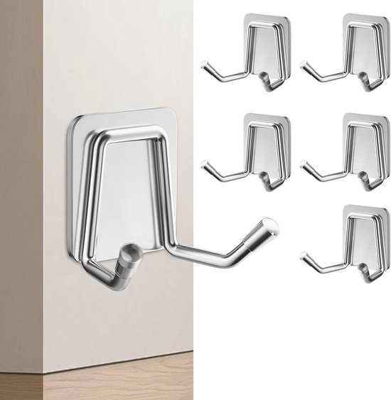 5 Selbstklebende Haken – Extra Stark, Bis Zu 12 Kg – Handtuchhaken, Kleiderhaken, Duschhaken Für Bad, Küche Und Büro