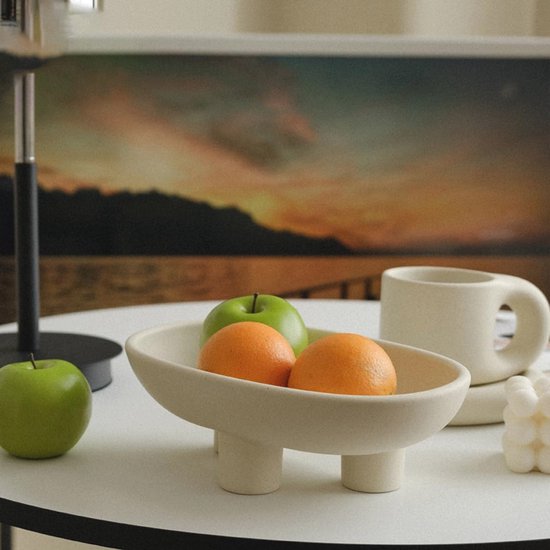 Dreibeinige Obstschale Aus Keramik, 25 Cm (10 Zoll), Für Brot, Snacks Und Gemüse