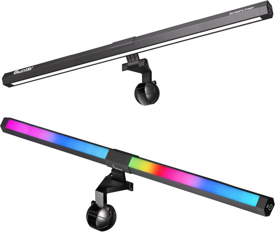 Verstellbare Rgb-led-schreibtischlampe Für Monitor – 15 Farben, Usb, Augenschutz