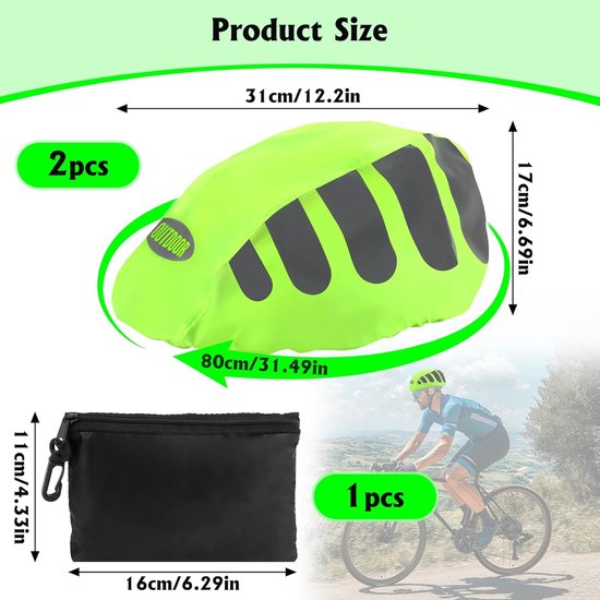 2-teiliger Fahrradhelm-regenschutz – Wasserdichter Und Reflektierender Helmschutz Für Optimalen Schutz