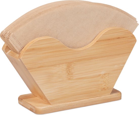 Kaffeefilterhalter 10 X 18 X 6 Cm Bambus Für Filtergrößen 2 Und 4 Freistehend Für Die Arbeitsplatte
