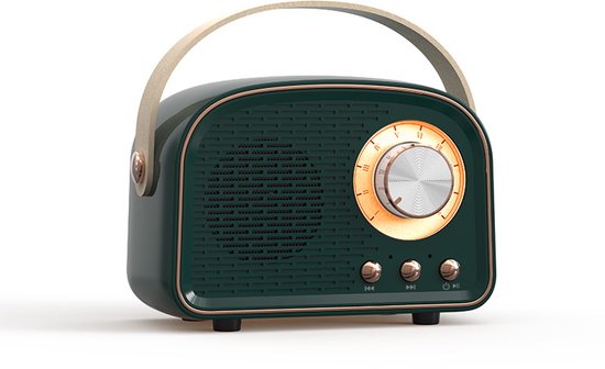 Retro-bluetooth-lautsprecher – Mini-tragbarer Kabelloser Lautsprecher – Tws-funktionalität – Dekorativer Retro-lautsprecher – Geeignet Für Drinnen Und Draußen – Grün