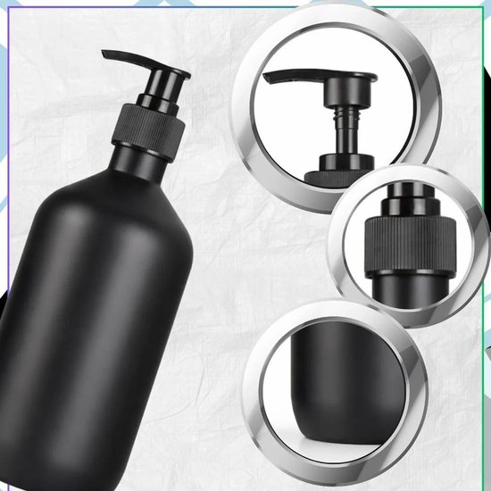 Seifenspender, 300 Ml, Mattschwarze Flasche. Geeignet Für Pumpspender. Geeignet Für Küche Oder Bad.