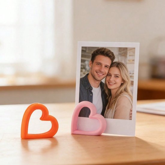 3d Gedruckter, Herzförmiger Fotoständer Mit Ineinandergreifenden Ringen, 2 Stück, Fotohalter Für Die Schlafzimmerdekoration