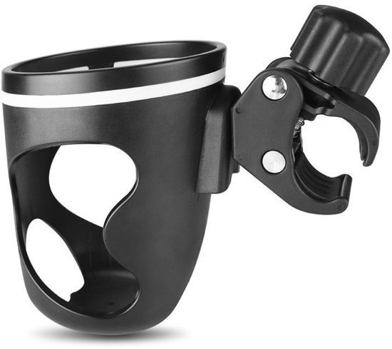 Schwarzer Universal Getränkehalter Mit Schnellverschlusssystem, Verstellbarer Flaschenhalter Für Fahrrad, Roller, Kinderwagen Und Rollstuhl