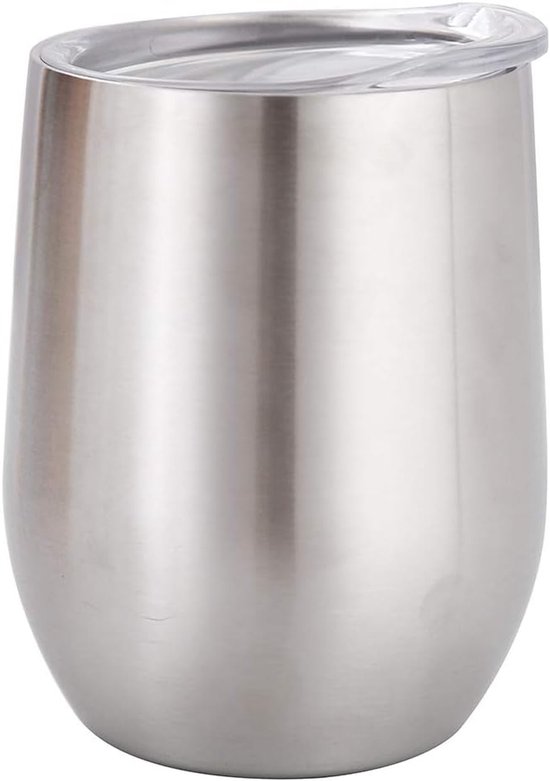 Weinglas Aus Edelstahl, Doppelwandiger Thermobecher Mit Deckel, Für Wein, Kaffee, Getränke, Champagner Und Cocktails (edelstahl)