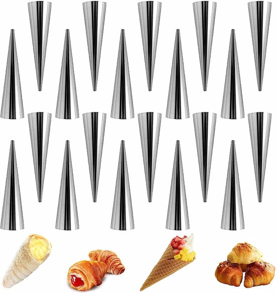 20-teiliges Set Aus Cannoli- Und Sahnehörnchenformen – Edelstahl, Geeignet Für Gebäck Und Desserts