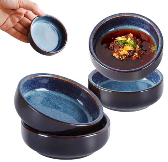 Keramik-dipschalen-set, 4-teilig, 55 Ml – Snackschalen, 8,8 Cm – Sojasaucenschalen Für Saucen, Dips, Gewürze Und Sushi