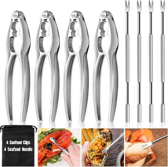 8 Teiliges Hummerknacker Set Gabeln Aus Edelstahl Krabbennüsse, Meeresfrüchte