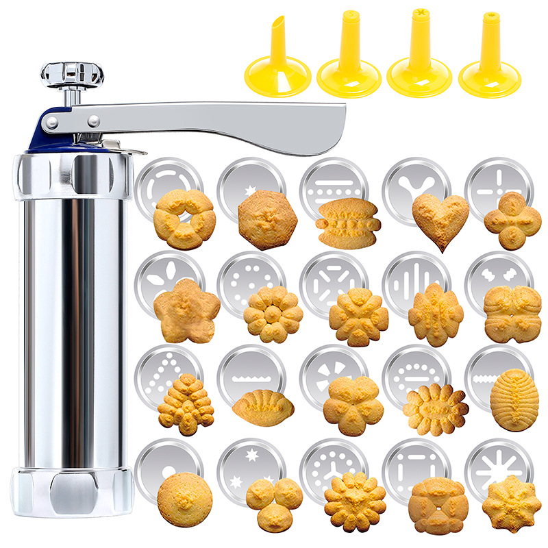 Aluminium-kekspresse-set Mit 20 Formen Und Tüllen, Kekspresse Zum Dekorieren Von Keksen Und Cupcakes