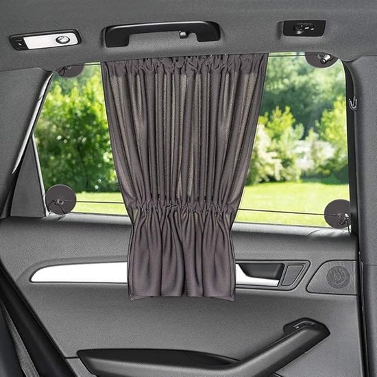 Auto-vorhangset (2-teilig) Mit 4 Saugnäpfen, 65 X 50 Cm – Verdunkelungs- Und Belüftungsnetz, Sicht- Und Uv-schutz Für Pkw