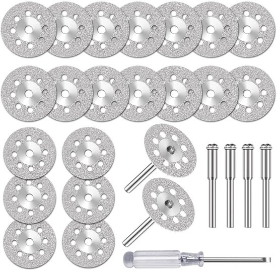 20 Stück 545 Diamanttrennscheiben 22 Mm Mit 402 Dorn 3 Mm Für Rotationswerkzeuge