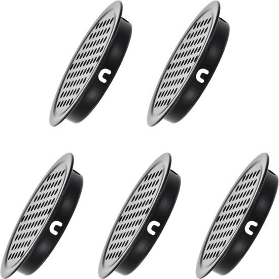 Runde Lüftungsöffnungen ( Für 53 Mm Durchmesser), 5 Stück, Edelstahl, Runde Lüftungsgitter Für Schränke, Kleiderschränke Und Schuhkartons, Schwar