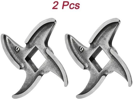 2 Fleischwolfmesser, Kreuzförmiges Edelstahlmesser
