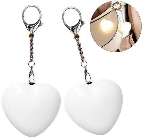 Set Mit 2 Led-handtaschenlichtern Mit Sensor Wiederaufladbar Herzförmiges Design Tragbare Automatische Handtaschenlichter Wiederaufladbares