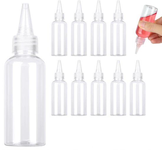 Transparente Kunststoff Quetschflaschen Mit Sprühdüse, 12 Stück, 60 Ml, Wiederverwendbare Dosierflaschen Für Soßen, Öle, Lebensmittelfarbe, Würzm