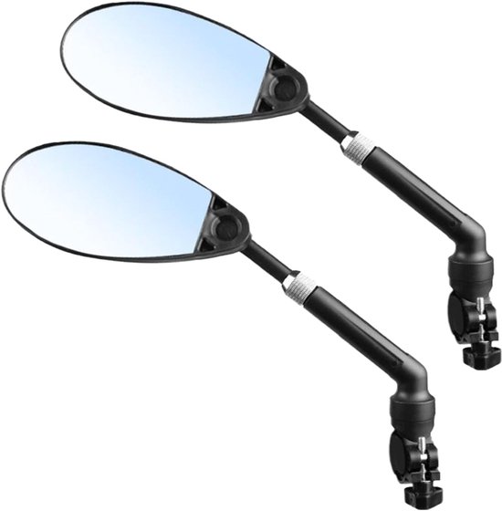Set Aus 2 Tropfenförmigen Fahrradrückspiegeln Mit Blauem Blendschutzglas Flexiblem Verstellbarem Metallstiel Und Klemmbefestigung Für E-bikes Und