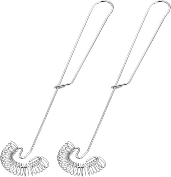 Set Mit 2 Langen Federrührern Aus Edelstahl 430 (28 Cm), Ideal Zum Rühren Von Eiern, Milch, Kaffee, Soßen Und Zum Backen.