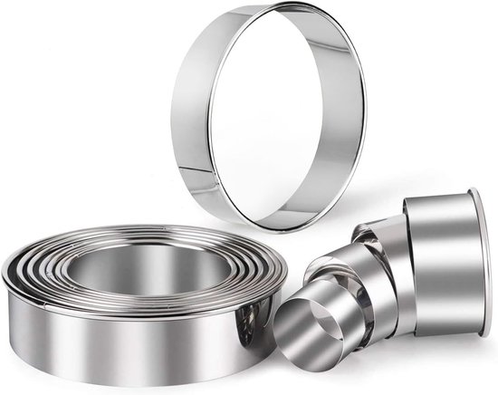 Ausstechformen Set 11 Runde Donut Formen Kleine Keksformen Edelstahl Rund Pressform Backringform Höhe 3 Cm Für Mini Kuchen, Scones, Gebäck Usw. S