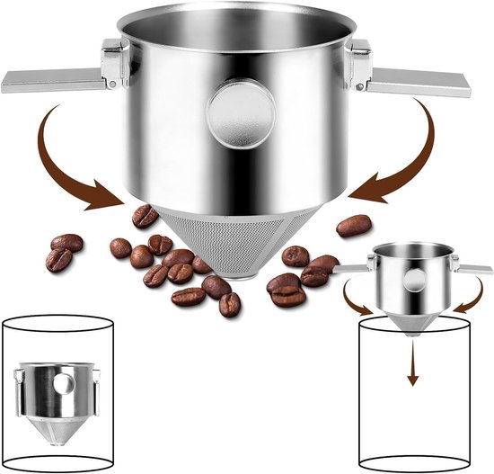 Wiederverwendbarer Pour Over Kaffeefilter Faltbar Doppelgewebe Papierlos Für Reisen/camping/büro