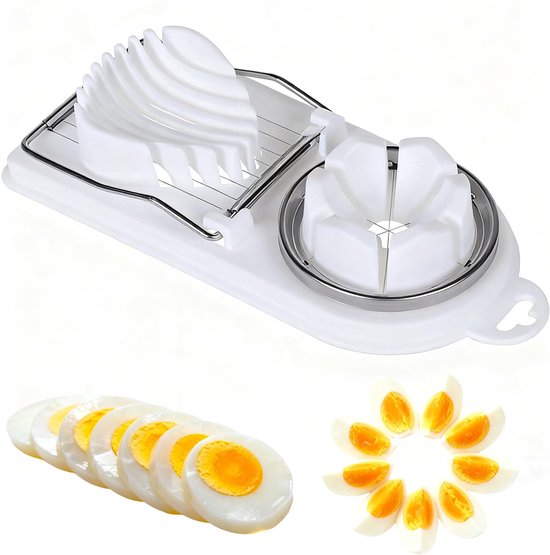 2 In 1 Eierschneider Ein Multifunktionaler Edelstahlschneider Für Erdbeeren, Butter Und Kiwis.