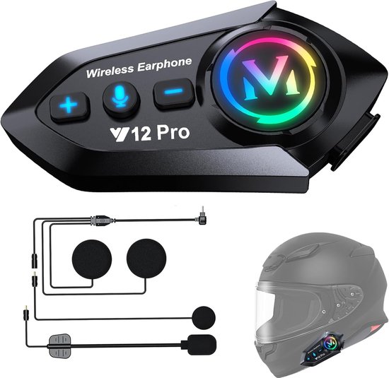 Gegensprechanlage Für Motorradhelme Bluetooth 5 4 Headset Kopplung Mit Dual-chip Für Multitasking-kopfhörer 500 M Reichweite Helm 2 Kompatibel 5.4