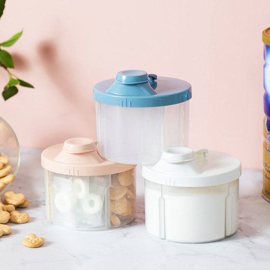 Dreifach-aufbewahrungsdosen-set Für Milchpulver (3-teilig) Auslaufsicher, Teilbar Und Lebensmittelecht Für Babynahrung, Kekse Und Snacks