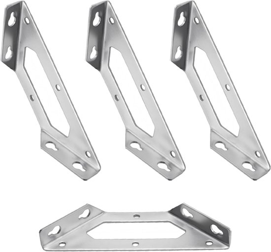 Eckverbinder – Feste Edelstahlplatte – Dreieckiger Stützrahmen – 4er-pack – Ausführung A