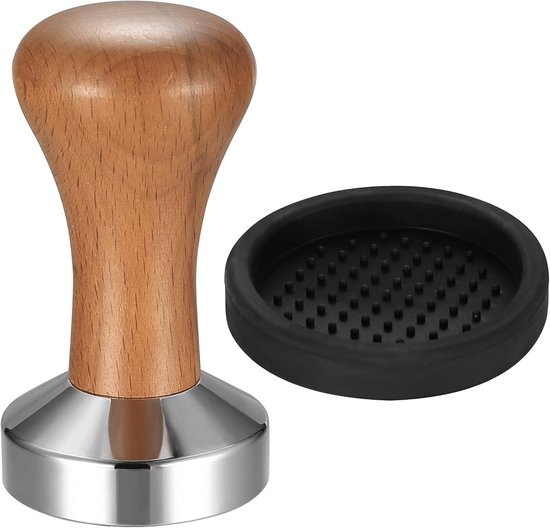 51 Mm Kaffeetamper, Espressotamper Aus Edelstahl, 51 Mm Stempeltamper Set Mit Holzgriff Für Espressomaschinen, Cafés Und Kaffeeliebhaber