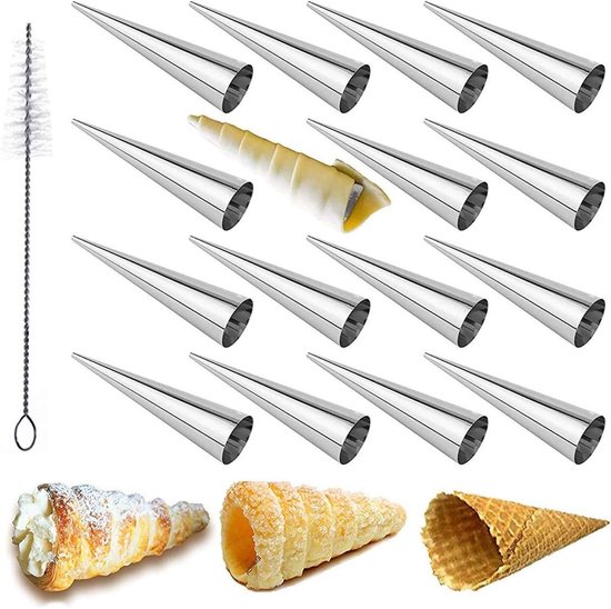 10 Edelstahlformen Für Sahnerollen, Für Cannoli, Croissants Und Waffeln