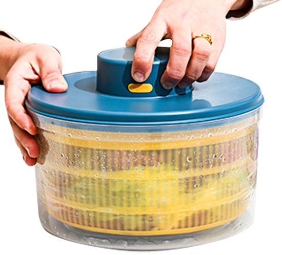 Elektrische Salatschleuder, Salatschleuder Mit Großem Fassungsvermögen (3 Liter), Salatschleuder Mit Usb Ladefunktion, Effizienter Gemüsetrockner