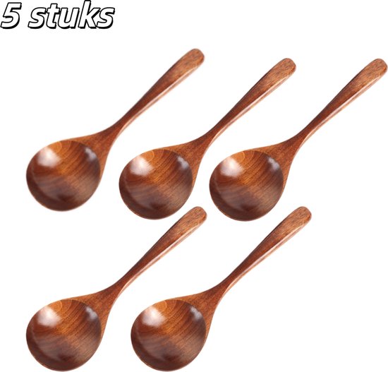 6 Teiliges Set Holzlöffel Reislöffel Antihaftbeschichtete Pfanne Zum Kochen, Rühren, Mischen Von Honig, Tee, Erfrischungsgetränken, Desserts Und