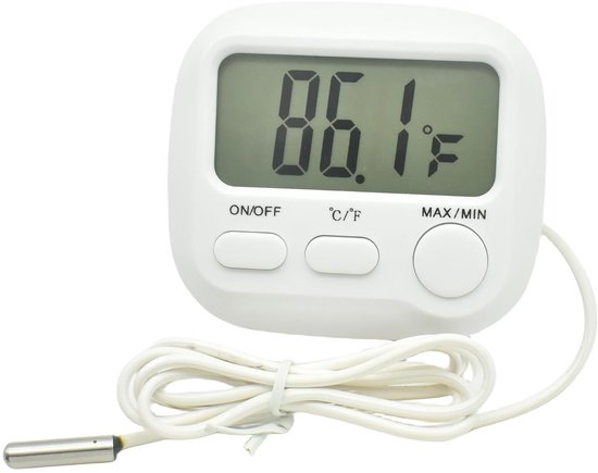 Kleines Digitales Thermometer Mit Ein-/ausschalter, Für Den Innen- Und Außenbereich, Mit Einer 1 M Langen Sonde.