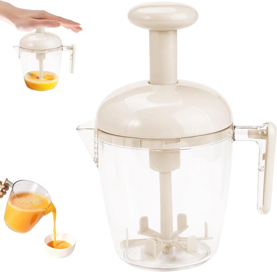 Halbautomatischer Schneebesen Eierquirl Handrührgerät Milchaufschäumer Sahnequirl Pfannkuchenpulver Professionelles Küchengerät Zum Schlagen, Mis