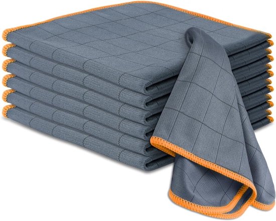 Verdicktes Reinigungstuch – Hinterlässt Keine Rückstände – Fusselfrei – Mikrofasertuch Mit Carbonfaser-technologie – 30 X 30 Cm – 6er-pack